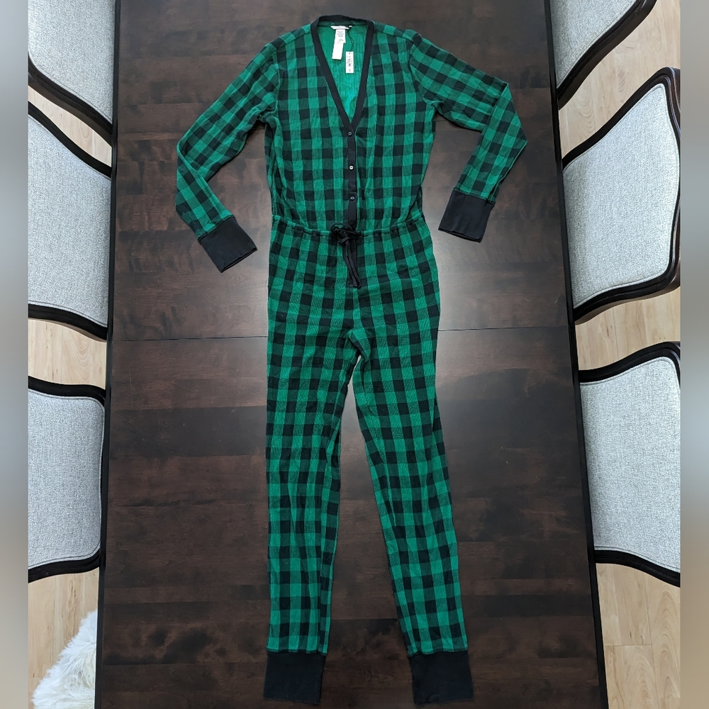 NWT Victoria's Secret Plaid Thermal Onsie